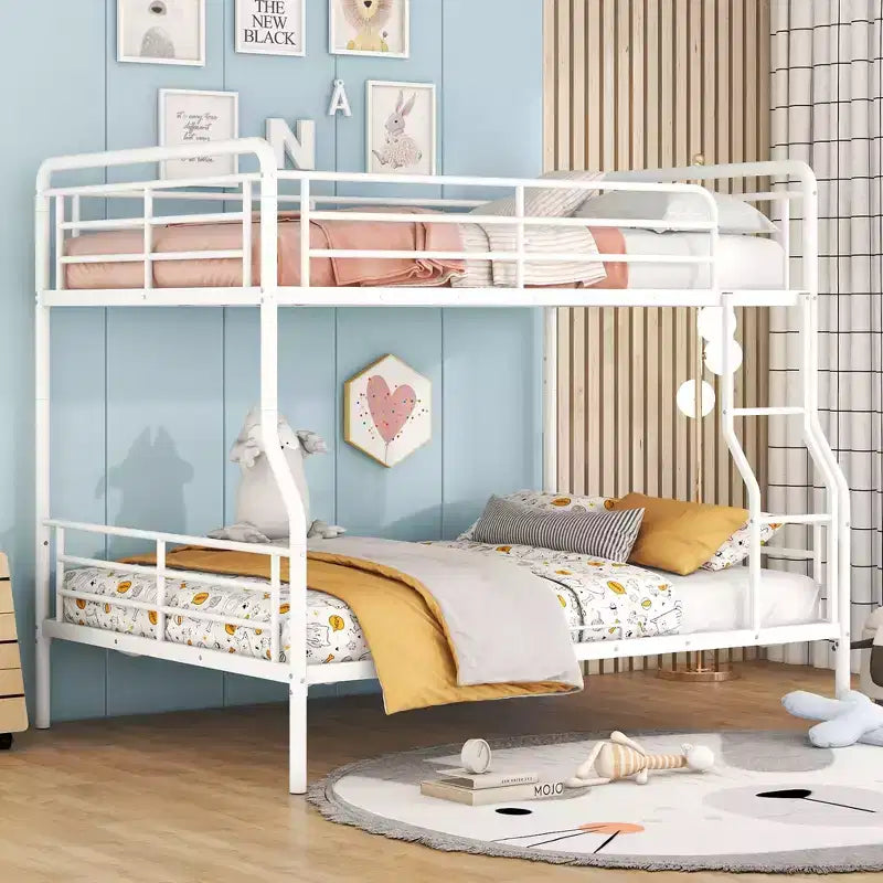 Metal Bunk Bed, Upper Area for an Approx. 137 × 203 cm Mattress and Lower Area for an Approx. 152 × 203 cm Mattress