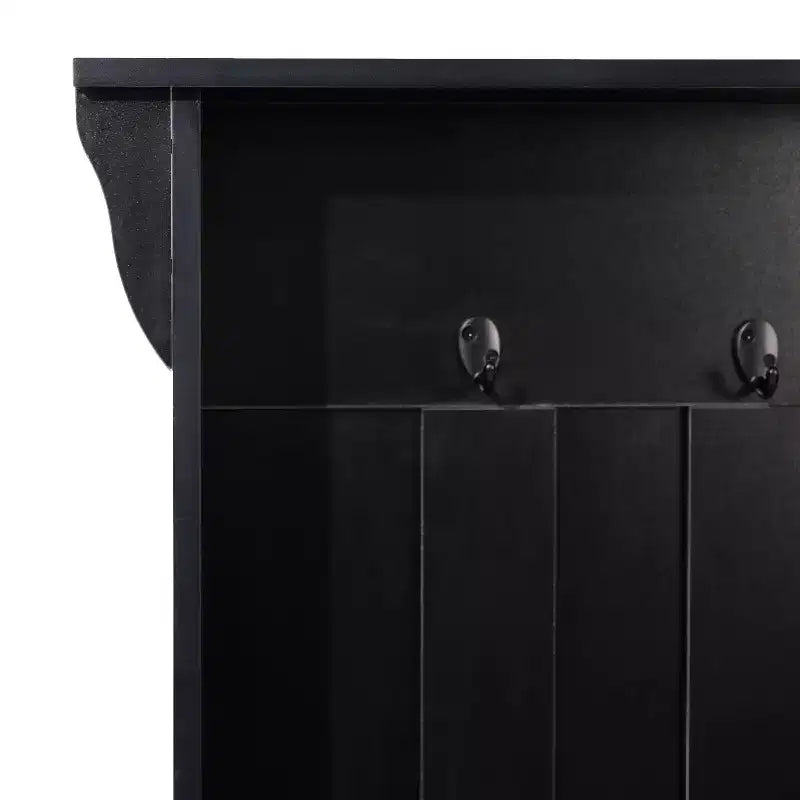 Arbre d'entrée Merrick Lane avec banquette, 3 patères simples et rangement inférieur avec étagères réglables
