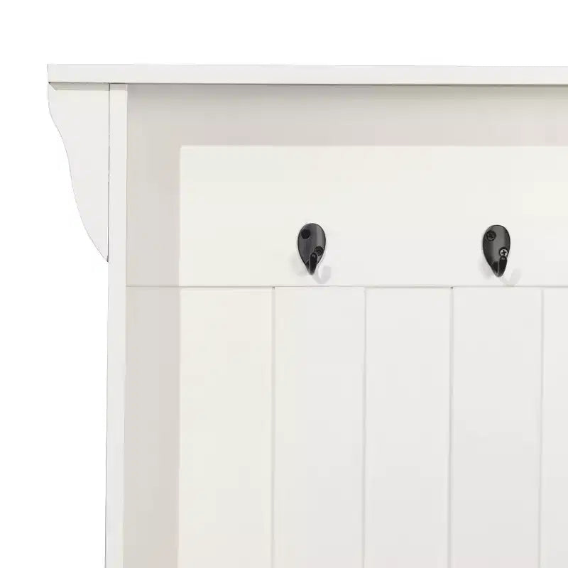 Arbre d'entrée Merrick Lane avec banquette, 3 patères simples et rangement inférieur avec étagères réglables