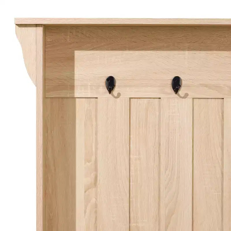 Arbre d'entrée Merrick Lane avec banquette, 3 patères simples et rangement inférieur avec étagères réglables