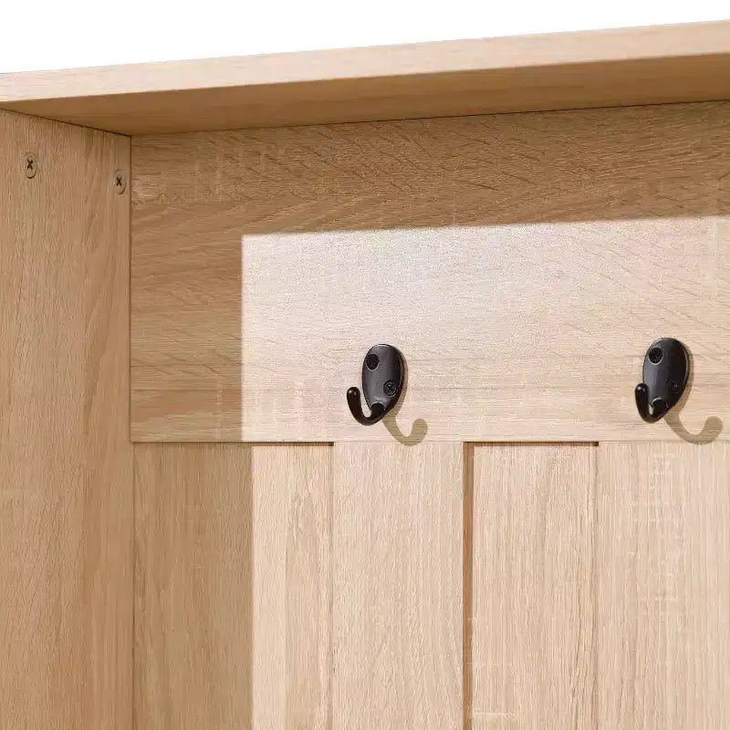 Arbre d'entrée Merrick Lane avec banquette, 3 patères simples et rangement inférieur avec étagères réglables