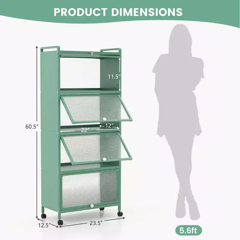 Meuble de cuisine à 5 niveaux Costway avec étagère de rangement, chariot à micro-ondes mobile et portes relevables (blanc/noir/gris/vert)