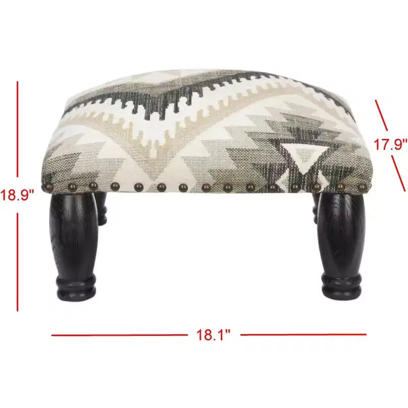 Repose-pieds Makalo - MCR4597 - Ikat/Noir - Safavieh
