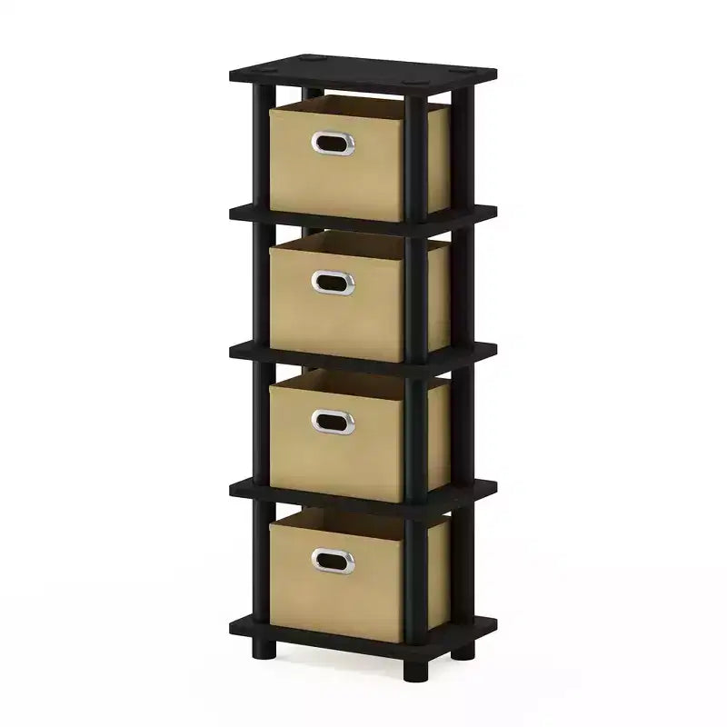 Furinno Étagère de Rangement Multi-Fonctionnelle à 5 Niveaux, Présentoir, Bibliothèque pour Salle de Bain, Salon, Bureau à Domicile et Cuisine, Espresso