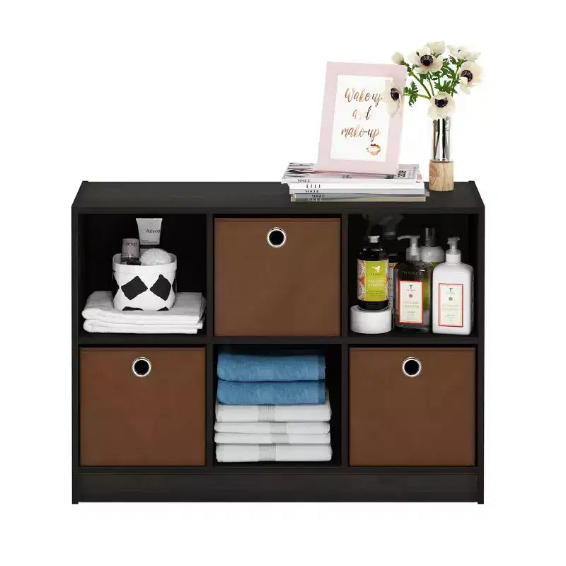 Étagère de rangement avec 3 cubes et 3 tiroirs amovibles Furinno