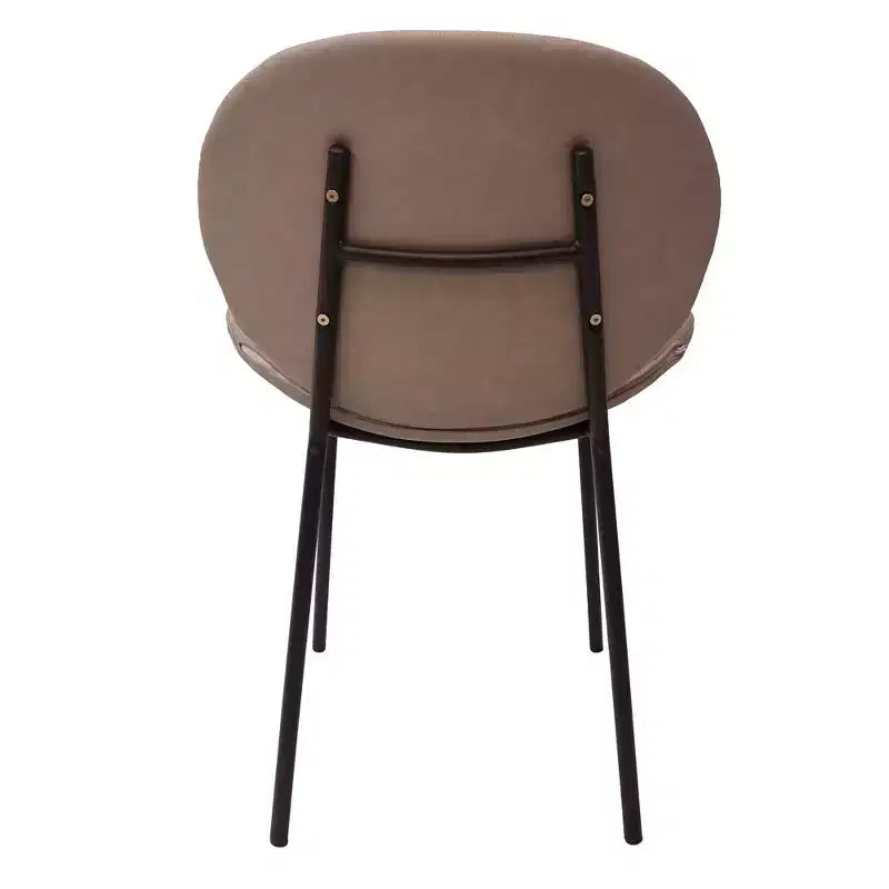 Chaise de salle à manger moderne LeisureMod Servos – Siège en cuir synthétique rembourré avec dossier incurvé et pieds en métal, confortable pour cuisine, salle à manger, café
