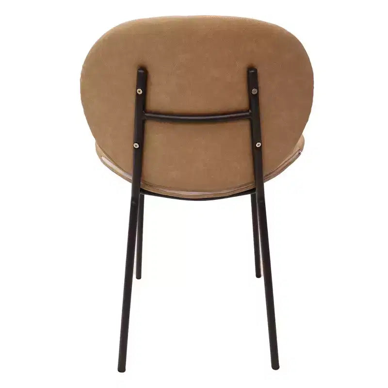 Chaise de salle à manger moderne LeisureMod Servos – Siège en cuir synthétique rembourré avec dossier incurvé et pieds en métal, confortable pour cuisine, salle à manger, café