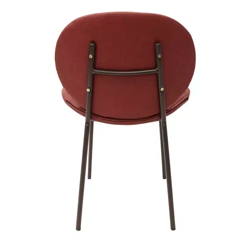 Chaise de salle à manger moderne LeisureMod Servos – Siège en cuir synthétique rembourré avec dossier incurvé et pieds en métal, confortable pour cuisine, salle à manger, café