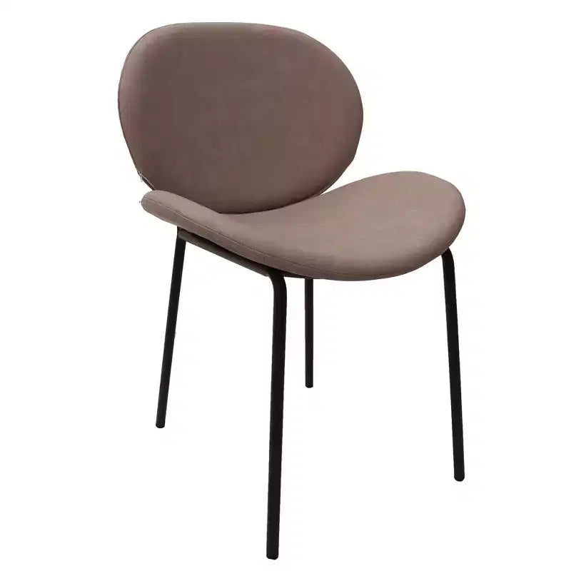 Chaise de salle à manger moderne LeisureMod Servos – Siège en cuir synthétique rembourré avec dossier incurvé et pieds en métal, confortable pour cuisine, salle à manger, café