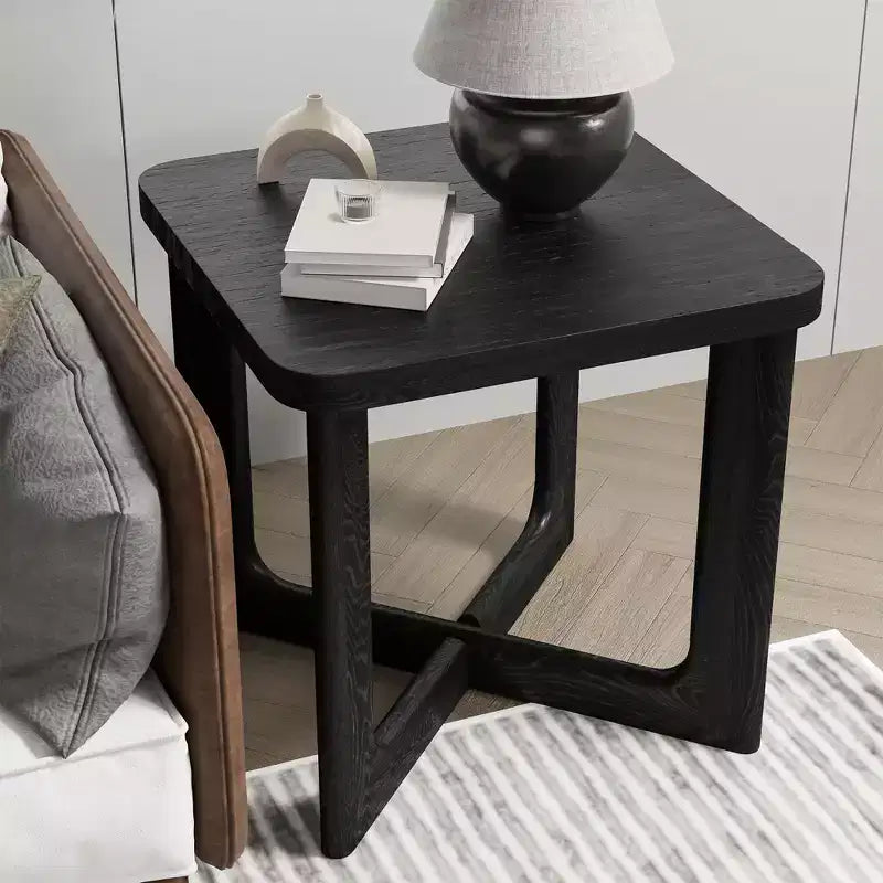 Dovelina Table d'appoint rectangulaire effet bois pour salon Petite table de bout