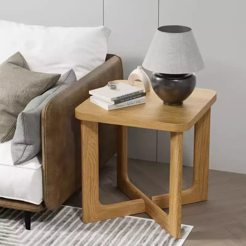 Dovelina Table d'appoint rectangulaire effet bois pour salon Petite table de bout