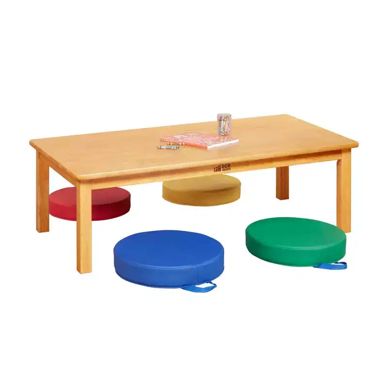Table en bois dur ECR4Kids avec pieds de 35,5 cm, mobilier pour enfants, miel