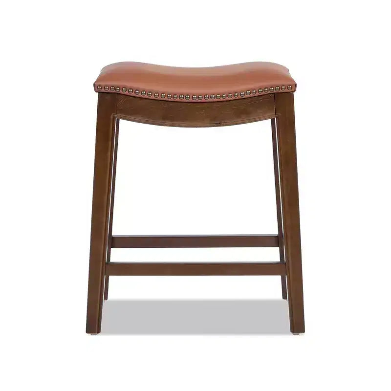 Tabouret de comptoir sans dossier Barlow 24,5 en cuir pleine fleur