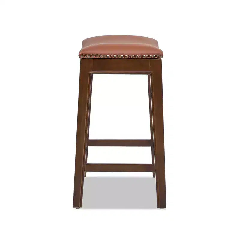 Tabouret de comptoir sans dossier Barlow 24,5 en cuir pleine fleur