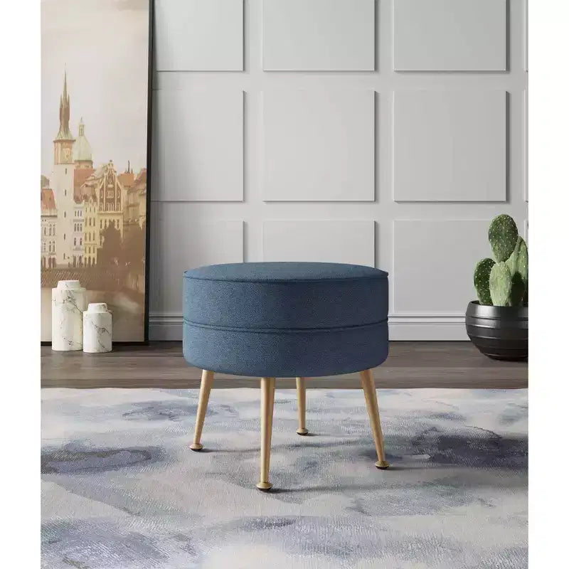 Pouf rembourré en mélange de polyester tissé Bailey Manhattan Comfort