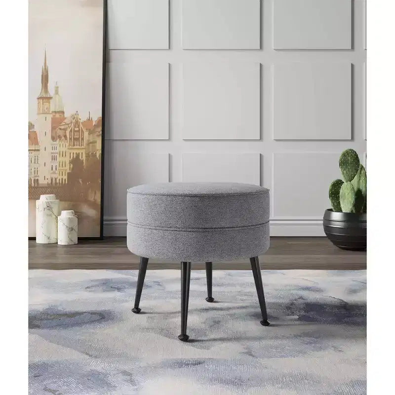Pouf rembourré en mélange de polyester tissé Bailey Manhattan Comfort