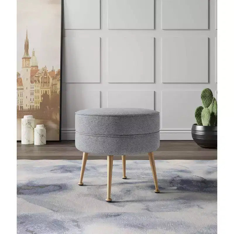 Pouf rembourré en mélange de polyester tissé Bailey Manhattan Comfort