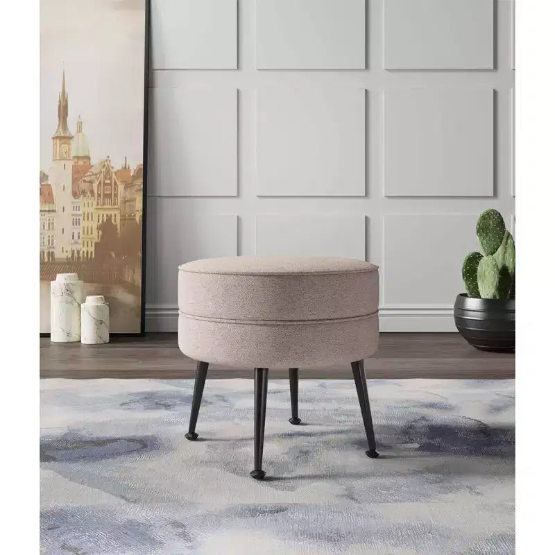 Manhattan Comfort Bailey Woven Polyester Blend Upholstered Ottoman