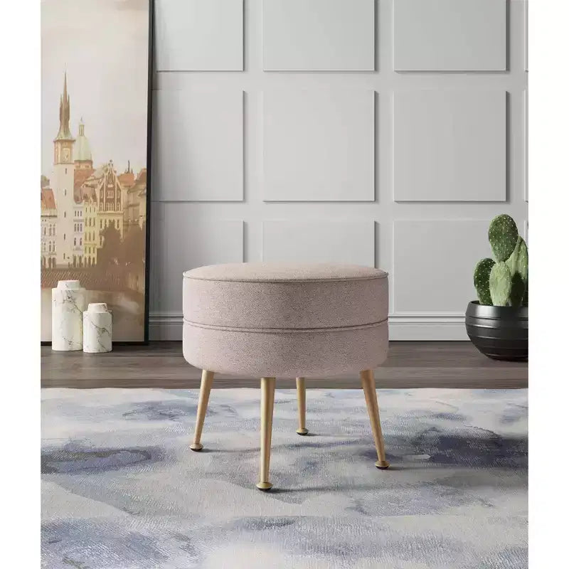 Pouf rembourré en mélange de polyester tissé Bailey Manhattan Comfort
