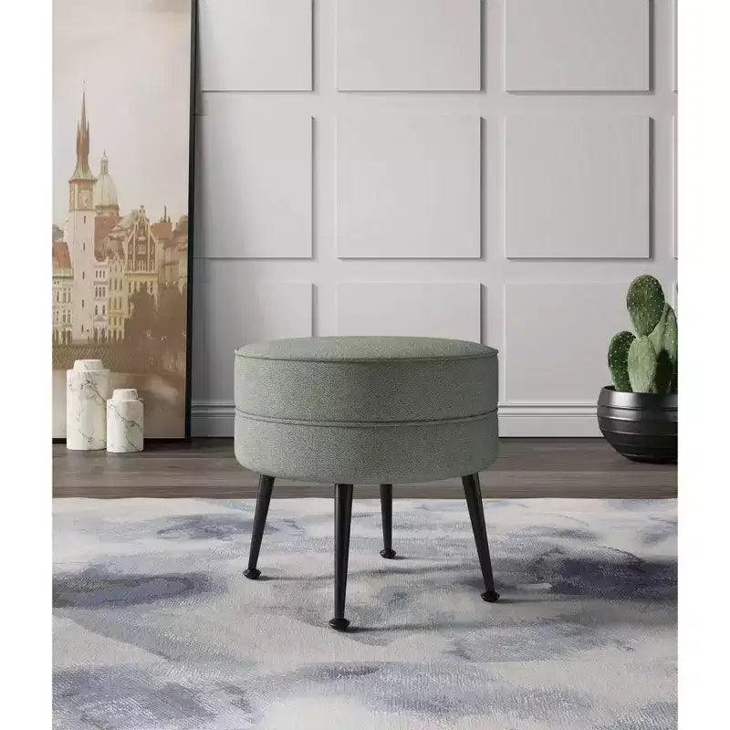 Pouf rembourré en mélange de polyester tissé Bailey Manhattan Comfort