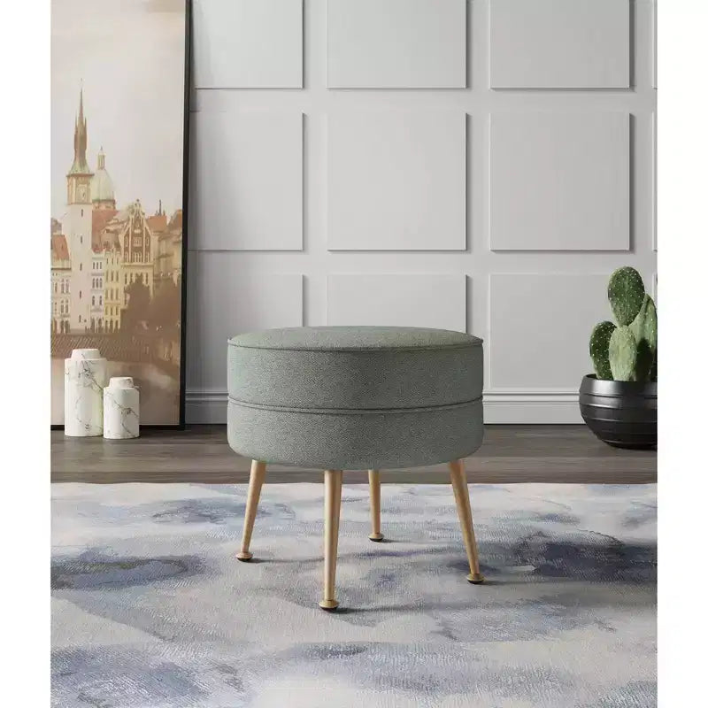 Pouf rembourré en mélange de polyester tissé Bailey Manhattan Comfort