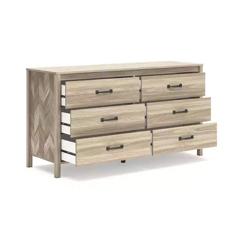 Signature Design by Ashley Commode 6 tiroirs Battelle, couleur sable