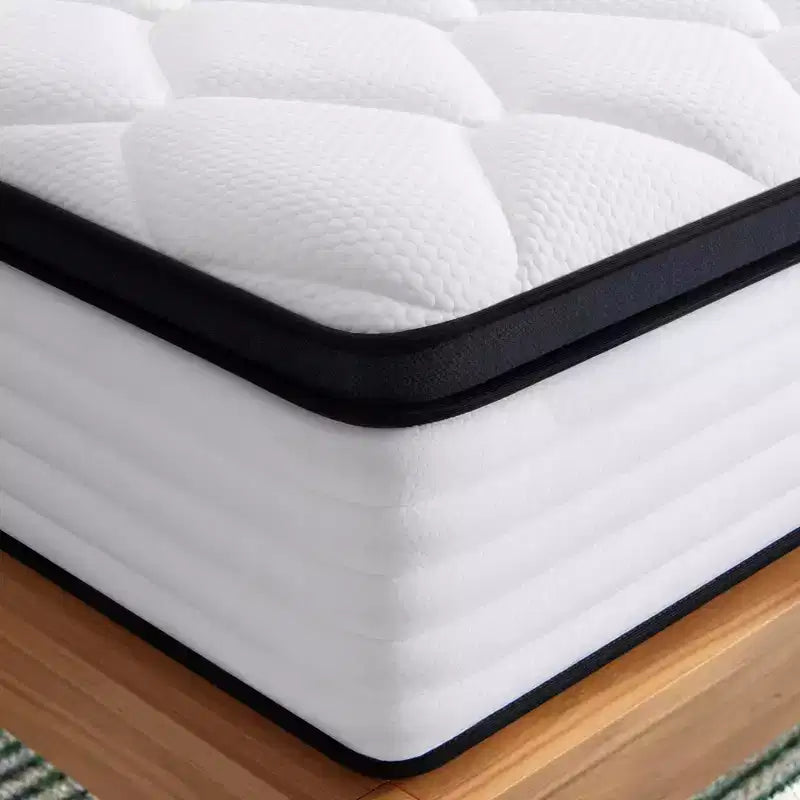 Matelas en mousse à mémoire de forme au gel rafraîchissant Wuleitex de 10 pouces, blanc, toucher moyen, sans fibre de verre, matériau de sécurité certifié