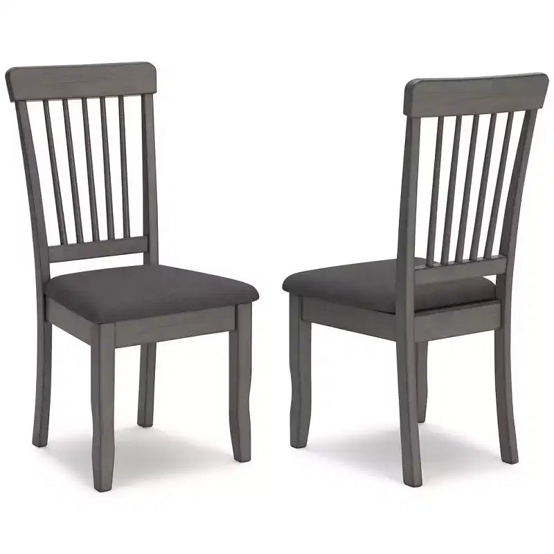 Signature Design by Ashley Shullden Casual Dining Room Side Chair with Spindle Back, Set of 2, Gray
