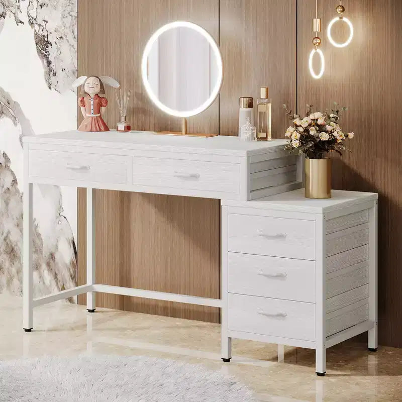 Coiffeuse Tribesigns avec 5 Tiroirs (Sans Miroir)