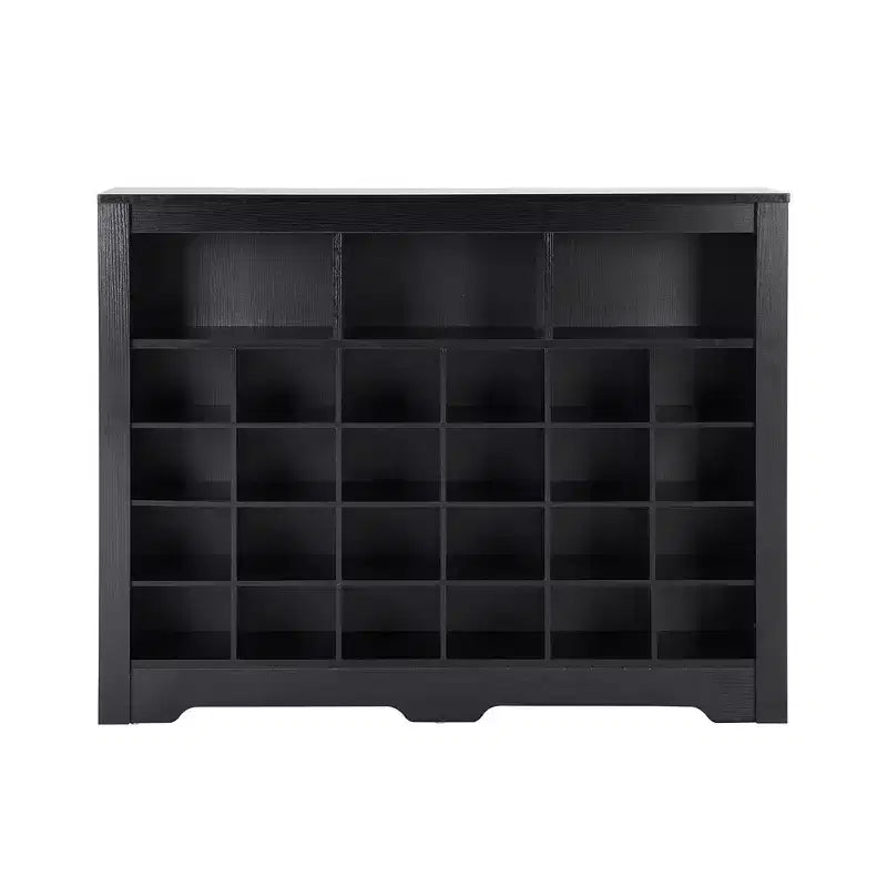 Meuble à chaussures avec base incurvée Grande capacité Meuble à chaussures autonome avec 24 compartiments Organisateur en bois pour entrée, chambre, salon