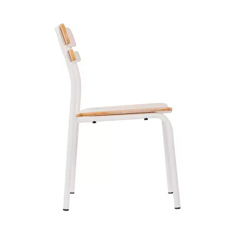 Chaise de salle à manger en bois massif de qualité commerciale Flash Furniture Cyprus avec cadre en métal et finition antique