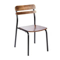 Chaise de salle à manger en bois massif de qualité commerciale Flash Furniture Cyprus avec cadre en métal et finition antique