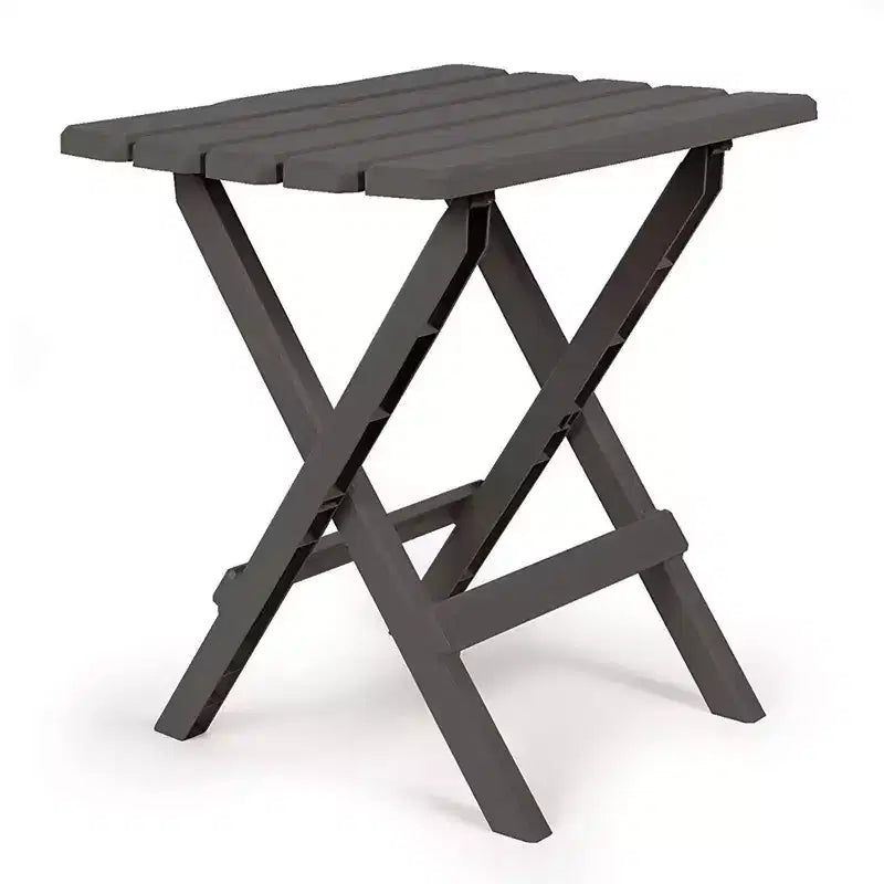 Camco Grande table de meuble Adirondack, résistante aux intempéries, portable et pliante, idéale pour la plage, le camping, les pique-niques, les barbecues et plus encore, Charbon (Paquet de 2)