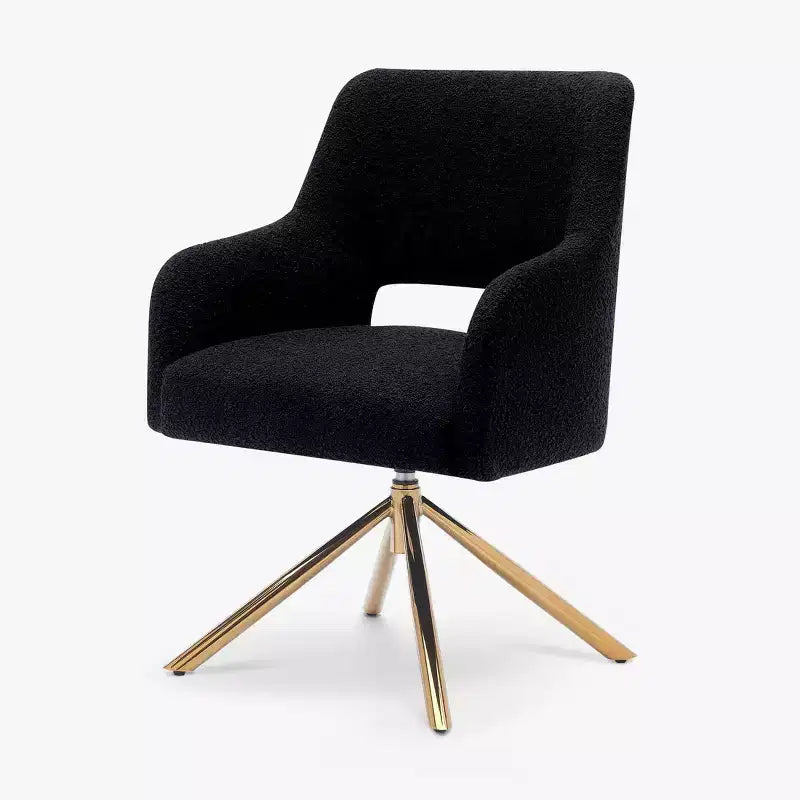 Fauteuil pivotant Genevieve de style moderne du milieu du siècle, avec revêtement en bouclé, par WestinTrends
