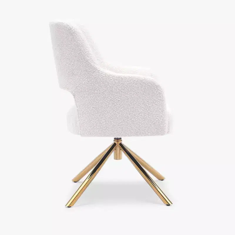 Fauteuil pivotant Genevieve de style moderne du milieu du siècle, avec revêtement en bouclé, par WestinTrends