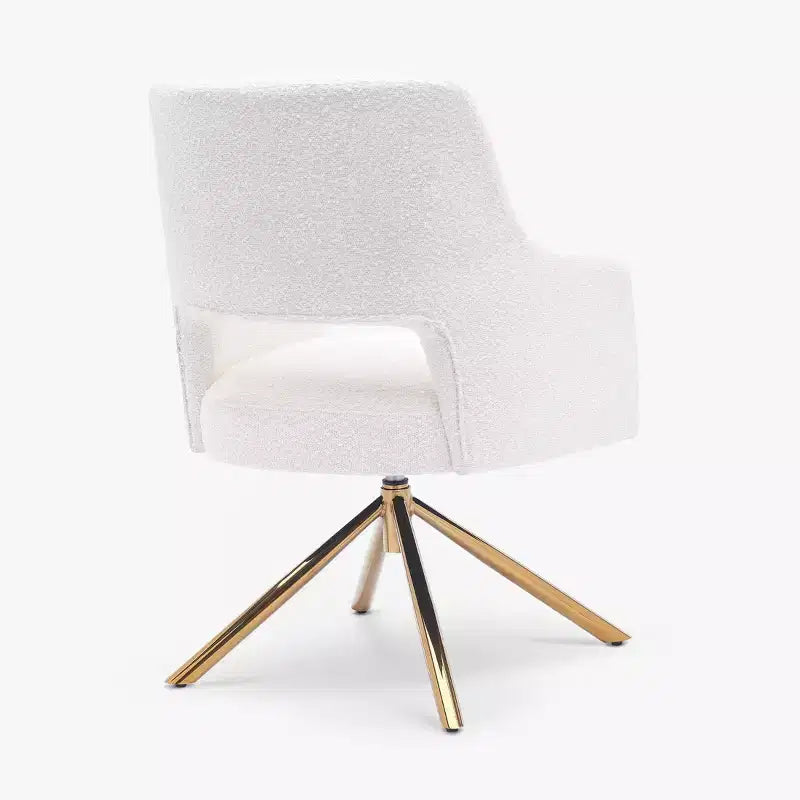 Fauteuil pivotant Genevieve de style moderne du milieu du siècle, avec revêtement en bouclé, par WestinTrends