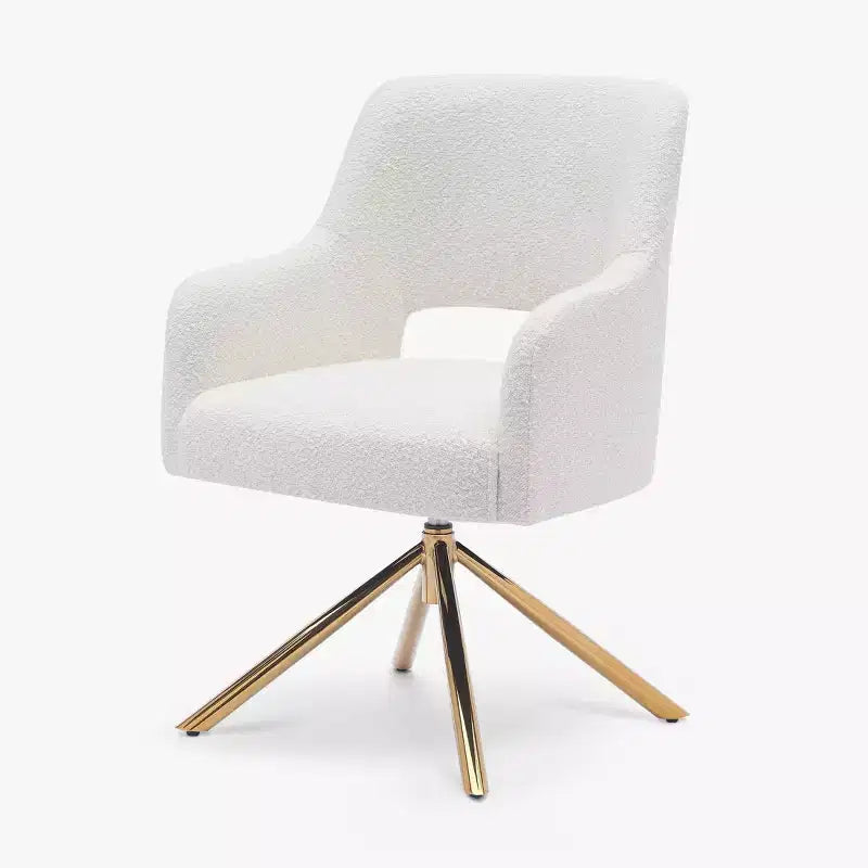 Fauteuil pivotant Genevieve de style moderne du milieu du siècle, avec revêtement en bouclé, par WestinTrends