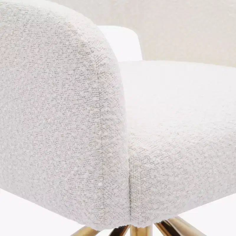 Fauteuil pivotant Genevieve de style moderne du milieu du siècle, avec revêtement en bouclé, par WestinTrends