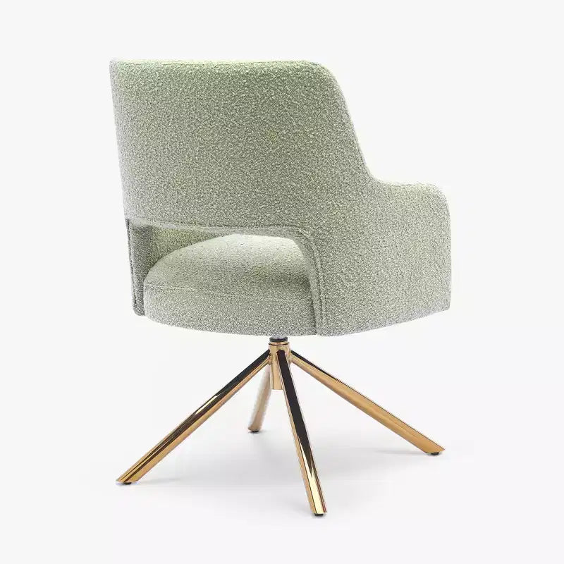 Fauteuil pivotant Genevieve de style moderne du milieu du siècle, avec revêtement en bouclé, par WestinTrends