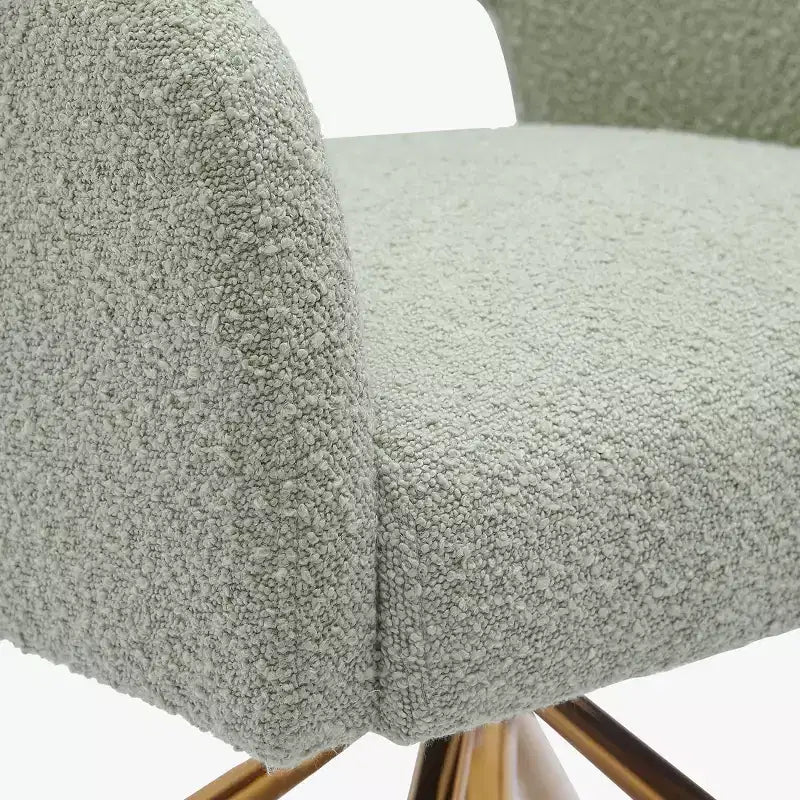 Fauteuil pivotant Genevieve de style moderne du milieu du siècle, avec revêtement en bouclé, par WestinTrends