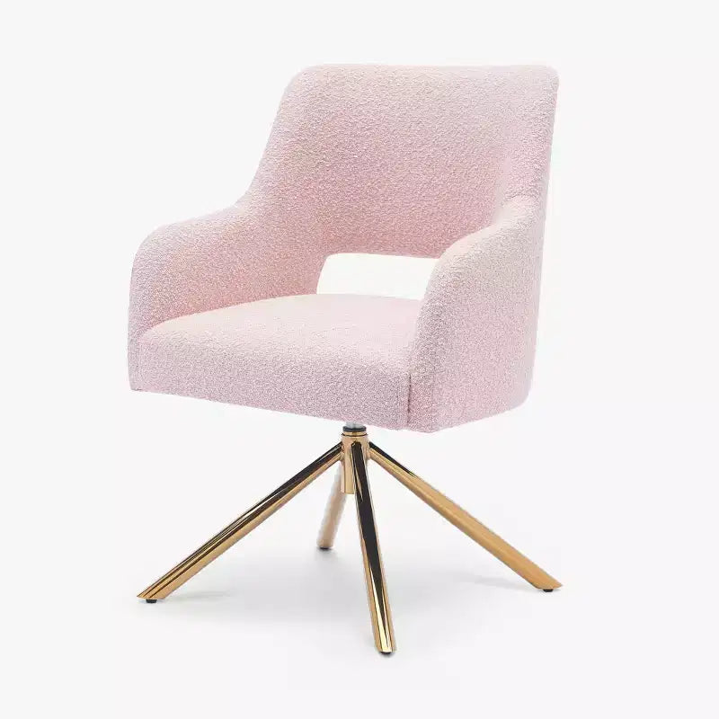 Fauteuil pivotant Genevieve de style moderne du milieu du siècle, avec revêtement en bouclé, par WestinTrends