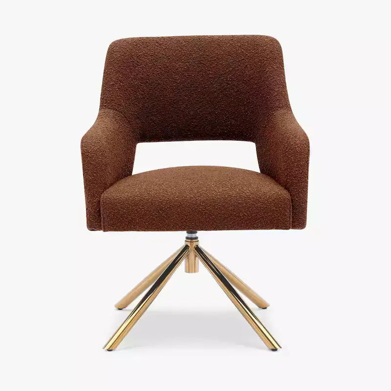 Fauteuil pivotant Genevieve de style moderne du milieu du siècle, avec revêtement en bouclé, par WestinTrends