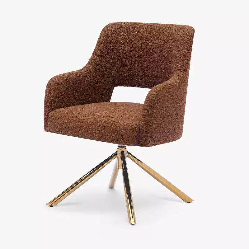 Fauteuil pivotant Genevieve de style moderne du milieu du siècle, avec revêtement en bouclé, par WestinTrends