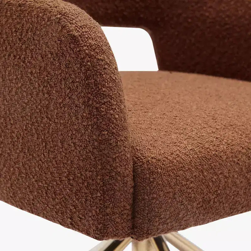 Fauteuil pivotant Genevieve de style moderne du milieu du siècle, avec revêtement en bouclé, par WestinTrends