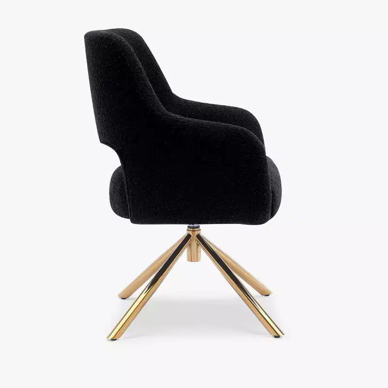 Fauteuil pivotant Genevieve de style moderne du milieu du siècle, avec revêtement en bouclé, par WestinTrends