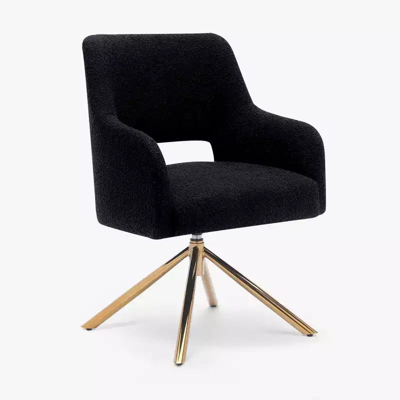 Fauteuil pivotant Genevieve de style moderne du milieu du siècle, avec revêtement en bouclé, par WestinTrends