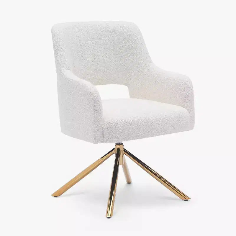 Fauteuil pivotant Genevieve de style moderne du milieu du siècle, avec revêtement en bouclé, par WestinTrends