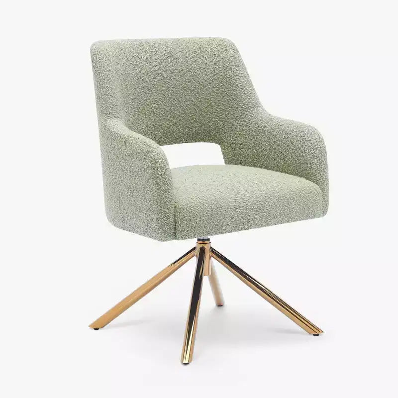 Fauteuil pivotant Genevieve de style moderne du milieu du siècle, avec revêtement en bouclé, par WestinTrends