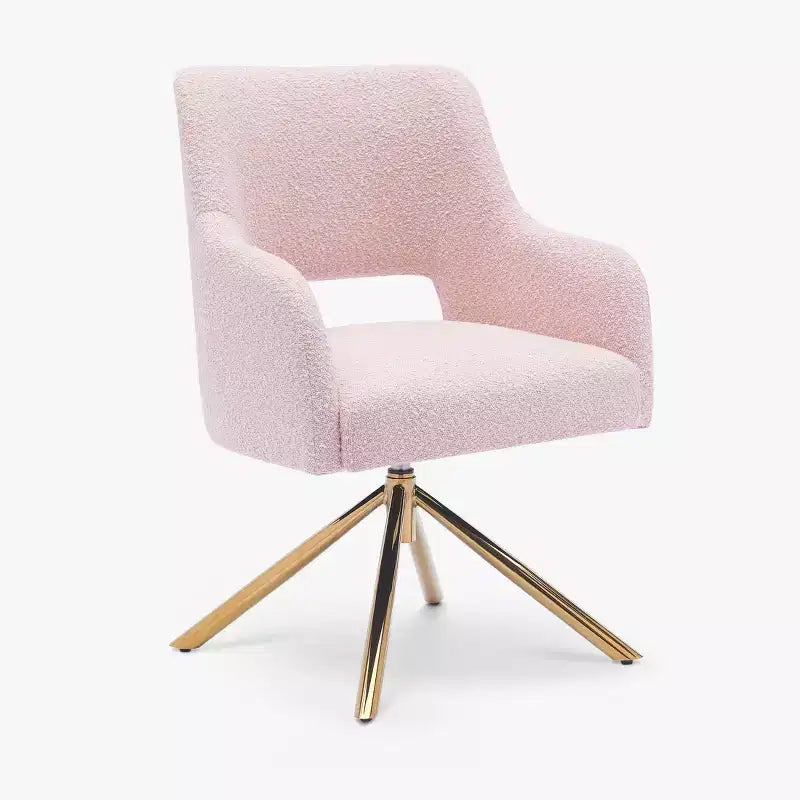 Fauteuil pivotant Genevieve de style moderne du milieu du siècle, avec revêtement en bouclé, par WestinTrends