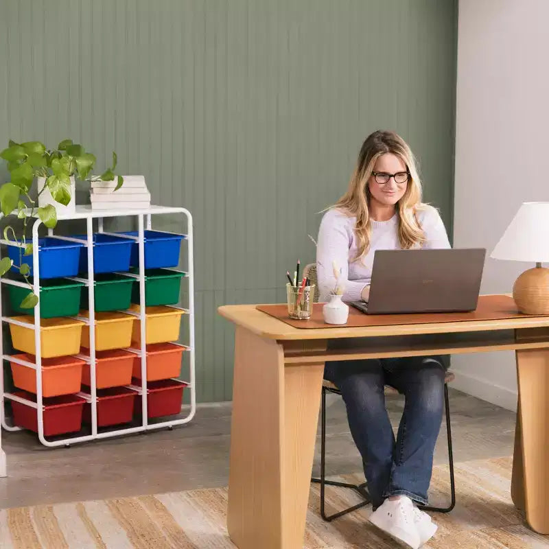 Étagère de rangement à 5 niveaux ECR4Kids avec 15 bacs de rangement, 5x3, organisation polyvalente